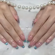 【初回オフ無料ケア込】♥️10本アクリルスカルプ長さだし🧸海外話題のフレンチマグネットグラデーション