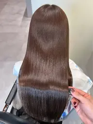 【とぅるつや仕上げ💗】カット+透明感カラー+髪質改善🎀超音波Trつき✨