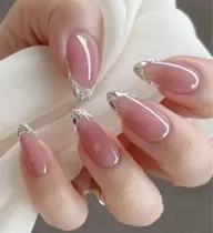 【Hand】🎗️おしゃれなガラスフレンチ/ミラーフレンチ 🎗️パラジェルあり💗