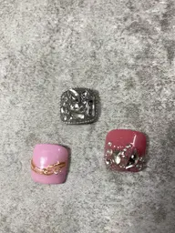 フット定額デザイン（親趾のみアート+その他ワンカラー）