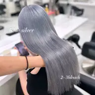 【💎3.4月限定💎】儚げハイトーンカラー🩵ブリーチ2回+オンカラー+スタイリング👸🏼