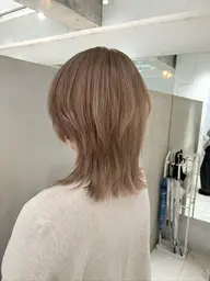 【Wブリーチカラー】ケア剤inハイブリーチリタッチ(2回)➕透明感カラー➕髪質改善シャンプーTr（※リタッチ幅3cm）