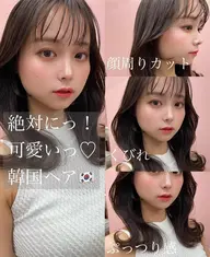 ❣️🇰🇷人気No.1🇰🇷❣️レイヤーカット➕韓国風カラー➕オーガニックトリートメント➕コテ巻き🐥