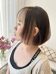 【バングカラー】《韓国風》前髪カット+バングカラー(ケアブリーチ)+COTAトリートメント