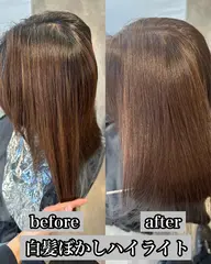 白髪ぼかしハイライト ✨ドライ料金込【S6120円M6450円 L6780円】