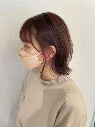 インナーカラー、(ケアブリーチ込み)+全体カラー+トリートメント