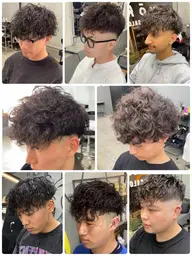 メンズカット+ツイストスパイラルorフェザーパーマorスペインカールorツイストパーマorスパイラルパーマ ¥9900