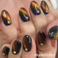 🧡ハンドベースカラーありマグネットネイル＊オフなし