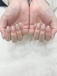 ガラスフレンチネイル(オフあり+1000)