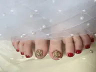 フットネイル親指埋め尽くしアート