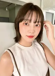 【U22】限定価格🩵似合わせ切りっぱなしmedium/Bobカット+透明感カラー+トリートメント🦋