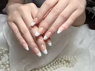 ジェルオフ🩵有り　フレンチ(クリアベース)