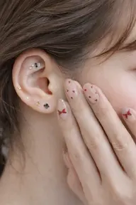 【ミニモ限定】耳つぼジュエリー(パーツつけ放題)＆シンプルネイル(オフ▪️丁寧ケア込)