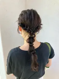 前髪カットとプチアレンジ✨️(^ω^)前髪カットとアレンジになります✂️