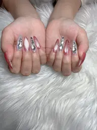 チップ長さだし４本アート(オフなし）ワンカラｰ orラメグラ