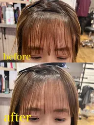 💖キレイや前髪が叶う💖前髪の割れ・浮癖を直す　　　　　　【前髪クロスパーマ＋前髪カット＋フルカラー+トリートメント】