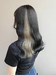 インナーカラー,イヤリングカラー(ブリーチ＋全体カラー込み)・2stepトリートメント※ケアブリーチ変更可能