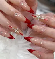 《オフケア込》💎チップ長さだし10本バーチャルフレンチネイル💎