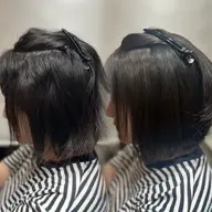 【自然な縮毛矯正（前髪＋顔周り）】＋【カット】＋【2step髪質改善トリートメント】