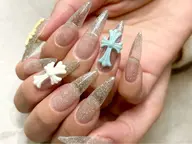 ✨超話題✨超人気クロムネイル✝️💅アプレ長さ出し10本ワンカラー×クロムモールドパーツ2つ付き💓