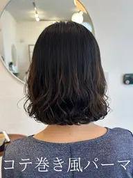 【U24/ボブ限定】カット+コテ巻き風パーマ