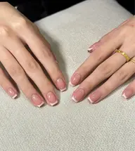 【hand】カラーフレンチ＋ベース付き💘(ガラスフレンチok)