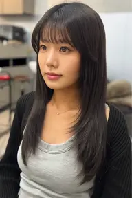 【✨朝のセットを楽に✨】前髪矯正ストレート+韓国カット