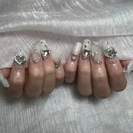 【HANDオフ無し】チップ長さだし10本＋90分パーツつけ放題【ワンカラーorラメグラデーション】