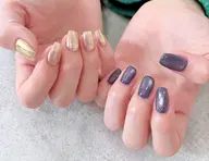 【Hand】★左右非対称マグネットとミラーネイルで飽きな(1ヶ月間に)