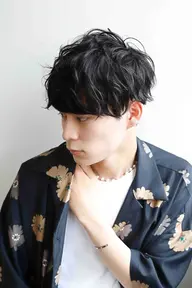 メンズデザインカット+ツイストパーマ