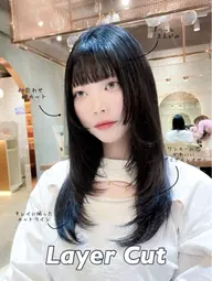 ❣️minimo限定価格❣️韓国レイヤーカット💕＋✨発色色持ち抜群艶カラー✨＋2stepトリートメント🌈