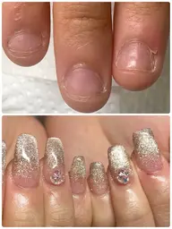 【爪噛みさん専用】カウンセリング付き爪伸ばしチップ長さ出し＋1カラー.ラメグラ