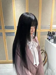 就活にオススメ‼️🌟後に色落ちする暗染めワンカラー➕艶コートトリートメント➕マイクロバブルシャンプー➕トリートメント