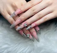 ジェルチップ長さ出し➕ シンブル持ち込みデザイン-付け放題