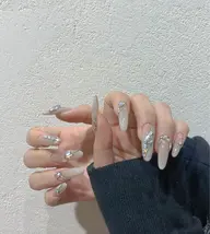 🔥大人気🔥うるうるワンホンネイル🦋キラキラオーロラ10本 のワンホンネイル（2時間以内3Dストーンオプション💎）