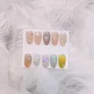 🤩シア系ニュアンスネイル、アート2本コース🎊初回オフ無料🌟自店付け替えオフ無料