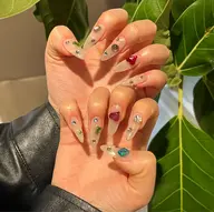 🍒練習モデル🍒オフあり 長さ出しワンカラー➕キラキラストーン乗せ放題💖