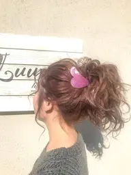 ラメ＋リボン付きヘアセット