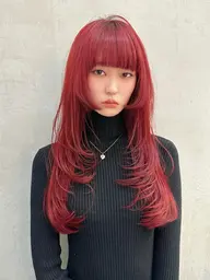 【秋冬は暖色カラー🔥】ブリーチダブルカラー➕高保湿ナノスチームトリートメント✨️【レイヤー・ショート・ウルフ・韓国】