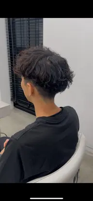 カット+波巻きマッシュ