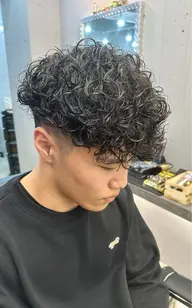 メンズカットフェード➕スペインカール