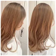 1ブリーチ＋カラー‪+トリートメント＋カット/レイヤー/くびれレイヤー/韓国レイヤー/小顔レイヤー/ボブ