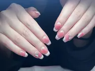 【7周年記念セール】ハンド　ジェルオフあり　ケア込み　チークマグネットフレンチ¥7980→¥6980