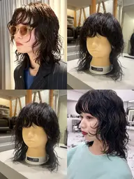 メディアム、ロング     カット+パーマ