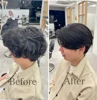 【メンズカット+前髪縮毛矯正】全体はいらないけど前髪がうねる方はこちら💁♂️
