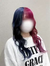 🩷ツートンカラー💙(ブロー込み/ブリーチなし/カラーのみ)