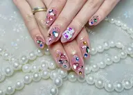 ★チップ長さだし10本ワンカラー＋ゴテゴテパーツつけ放題 ¥12980