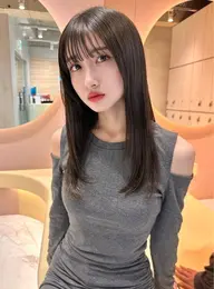 前髪縮毛矯正＋透明感カラー＋ナノスチームトリートメント🤍