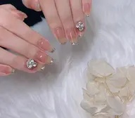 ガラスフレンチ「オフ代+1100円」《パラジェルbase変更+550円》「パーツ別」