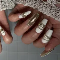 オフなし【スカルプ】▼105分持ち込みアート(6本相当)+長さ出し ロングネイル対応◎自爪育成☆ パラジェル変更◎